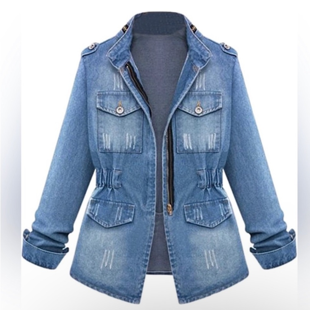 Aimeite Womens Blue Denim Thin Jacket